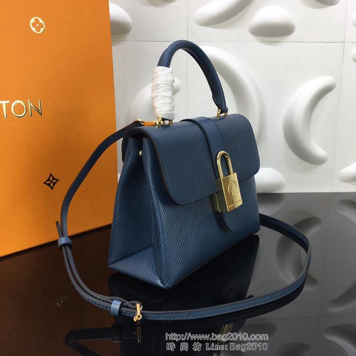 路易威登LV 頂級原單 小號全新One Handle翻蓋手袋 旅行箱風格鎖扣 時尚實用 中號都市手袋 天空藍 M43129  YDH2366